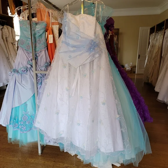 blue cinderella dress for prom Princess Prom Ball Gown: Cinderella Couture 8403J Blue / 3XSmall